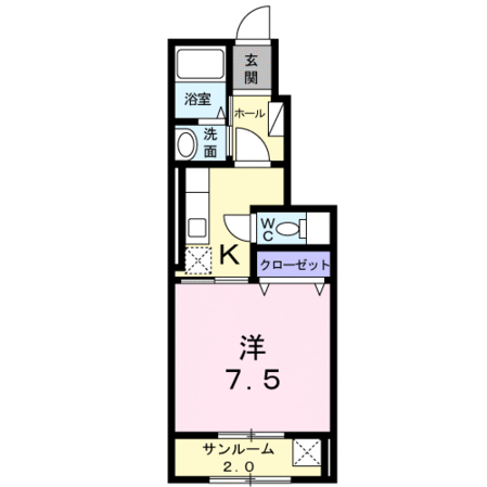 パームハイムⅡの物件間取画像